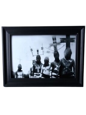 Creepy tribal vintage photo print Halloween spooky horror occult Satanic